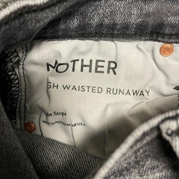 Mother The Runaway Jeans Train Stops Denim High Waist Skinny Sz 25 Raw Hem - Picture 8 of 8